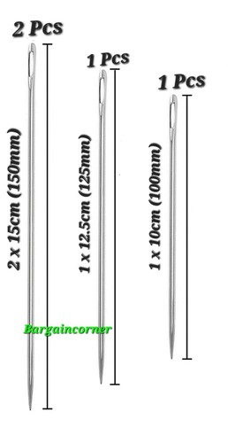 Jumbo Nadel extra groß große Öse Matratze Nadeln Puppe Basteln Nähen 4 Stück - Bild 13 von 21
