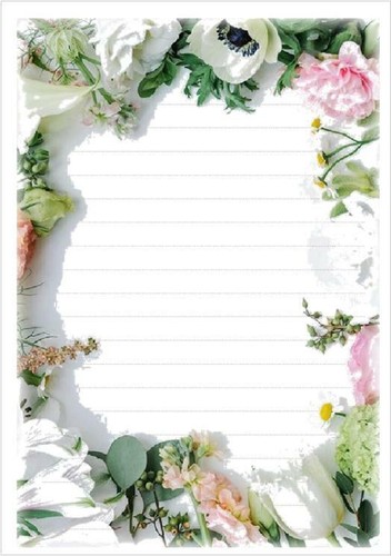 Liniertes Papier Blumenmotiv Bordüren - 12er Pack - Bild 8 von 16