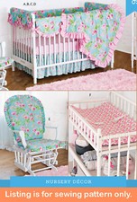 SEWING PATTERN Sew Baby Girls Nursery Decor Crib Bedding Quilt Chair Cover 9405