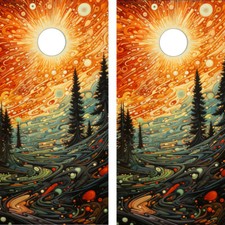 FADEPROOF Cornhole Board Wraps Laminated  / - Sun Rays