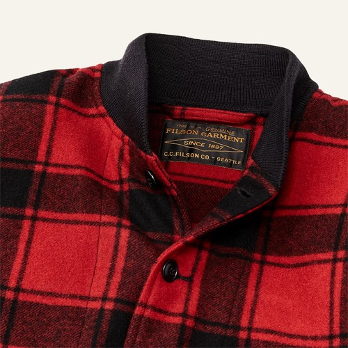 Filson CCC Wool Bomber Jacket Red & Black Plaid, Men's M NWT MSRP $395 - Picture 3 of 6