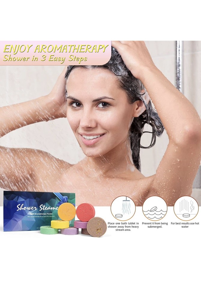 Shower Steamers Eight Aromatherapy Fizzies with natural Essential Oils for SPA eBay