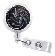 Game Of Thrones, GOT, House TARGARYEN, Retractable Badge Name Tag ID Holder 3D
