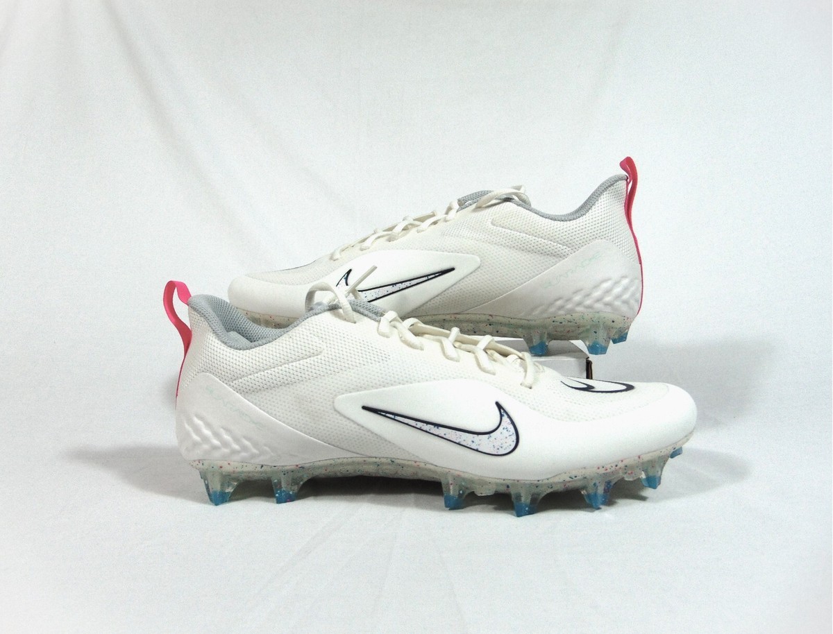 Nike Alpha Huarache 8 PRO LAX White Pink Lacrosse Cleats Sz