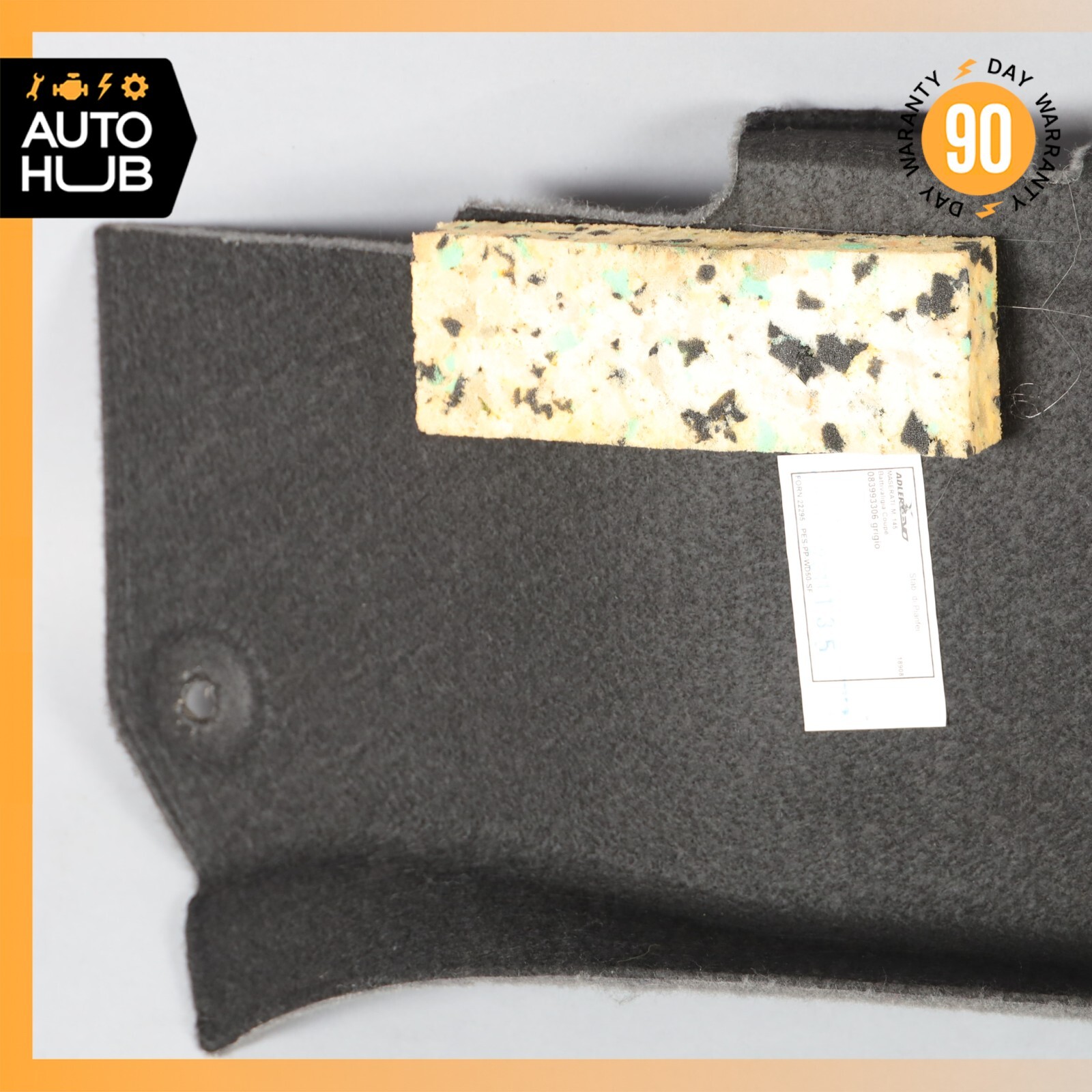 08-18 Maserati GranTurismo M145 Rear Trunk Lid Carpet Cover Trim Panel OEM
