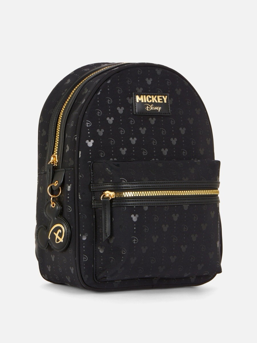 Disney’s Mickey Mouse Gold Tone Monogram Mini Backpack