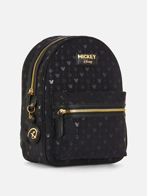 Disney’s Mickey Mouse Gold Tone Monogram Mini Backpack