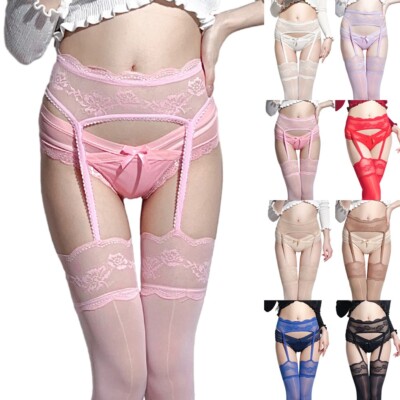 Women's Sexy and Seductive Thigh High Stockings with Garter Belt Lingerie