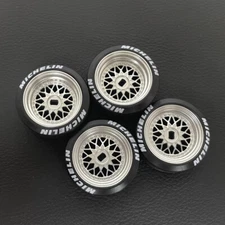 4Pcs MINIZ RC Drift Car Wheels Tire Set MINIQ AWD HGD1 K989 TRC Metal Wheel Hub