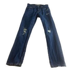 Levi  s 502 Boys Size 14 R Blue W27 L27 Dark Wash Disressed Jeans Denim Straight