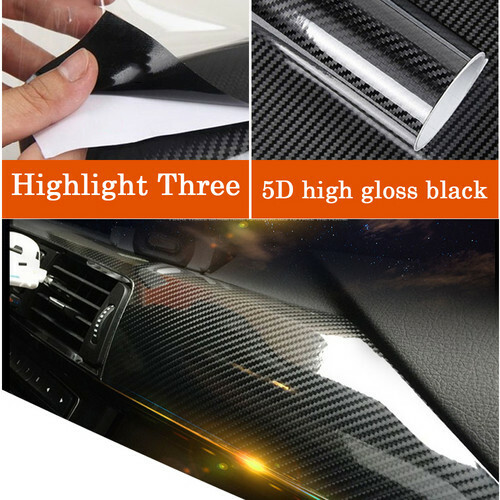 7D Premium Super Gloss Carbon Fiber Vinyl Film Wrap Bubble Free Air ...