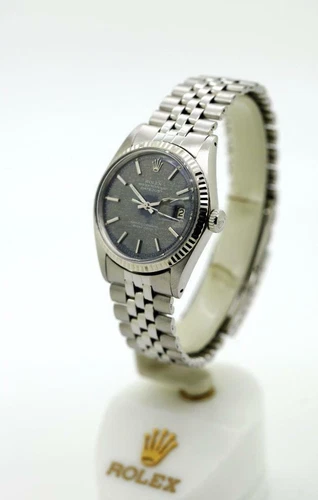 Vintage Men's Rolex Datejust Non-Quick 1601 36mm Royal Blue Stick S/S Watch #W2