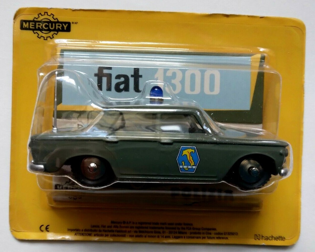 ミニカー MERCURY FIAT 130 DIE CAST MERCURY - Fiat 1300 Polizia - Scala 1:48 Hachette