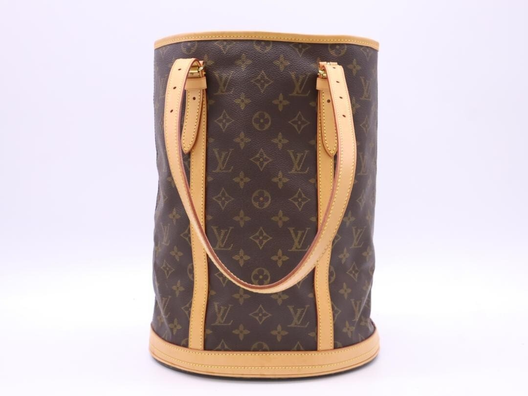 Louis Vuitton Monogram Bucket GM Handbag in Brown 11.8x14.1x7.8 inches-image