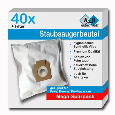 40 Staubsaugerbeutel geeignet Hoover Freespace Evo FV70_FV11 TFV 2014 B