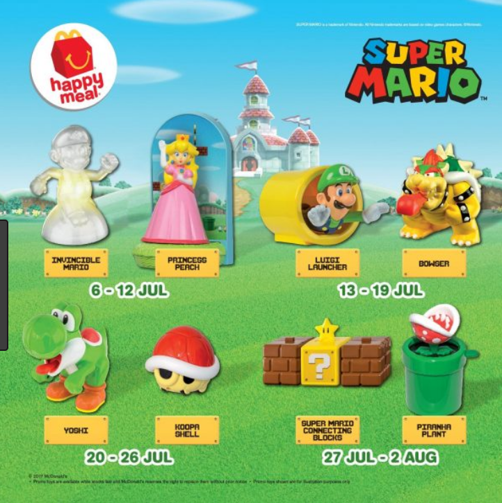 2017 Mcdonalds x Super Mario Happy Meal Toys Full Set of 8 items