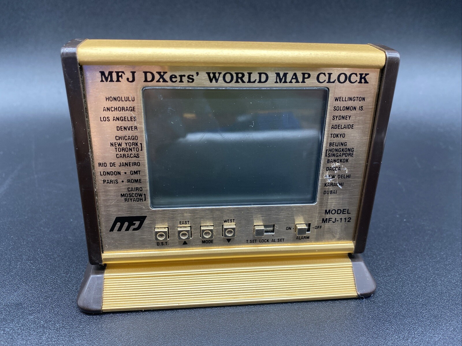 Vintage World Clock Time Zones Digital MFJ DXer’s World Map Clock Untested As Is