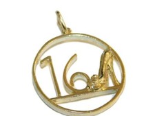 16 with Shoe Pendant 14k Yellow Gold 
