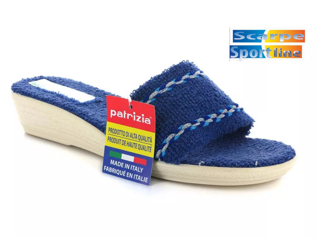 PATRIZIA DONNA 174 PANTOFOLE CIABATTE spugna Blu DAL 34 AL 42 LAV IN  LAVATRICE