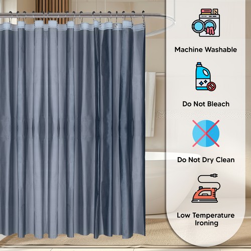 Waterproof PEVA Plastic Shower Panel Bathroom Mould Proof Curtains Curtain Panel - Picture 19 of 40