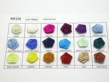 Polyester Satin Ribbon Roses 3/4" - 7/8" 24 Pieces Per Pack Colors 