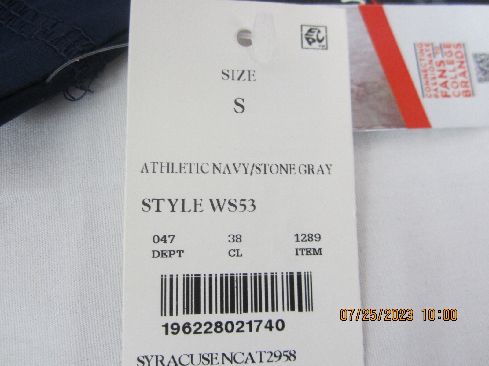 Captivating Apparel Syracuse University Orange Zip Up Blue Windbreaker Jacket S