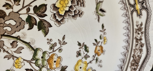 4 PLATOS DE CENA RAROS Vintage 10.75" Mason’s Manchu Marrón Transferware Eng FRESCO - Imagen 13 de 20
