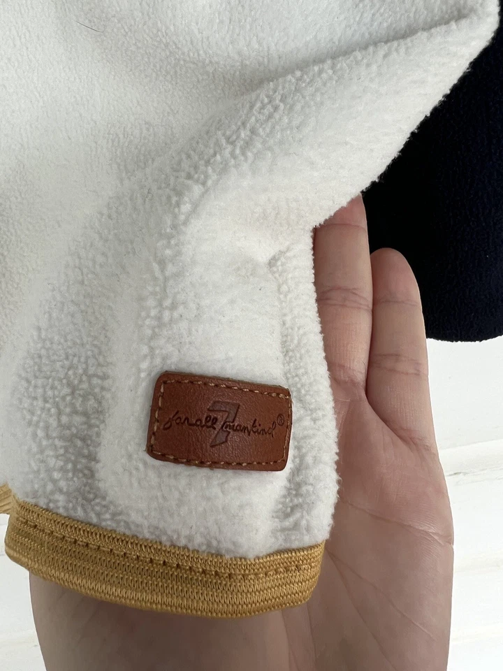 Pullover polar suave a presión azul marino/blanco 7 for All Mankind Boys talla grande Foto 3 de 4