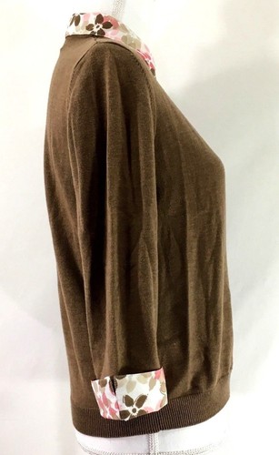 ALFRED DUNNER Faux Lagenlook Pullover PETITE SMALL braun rosa 3/4 Ärmel (J528) - Bild 5 von 9