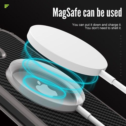 For iPhone 14 Pro Max 13 Aluminum Metal Carbon Fiber Case Cover Shockproof Armor - Picture 7 of 32