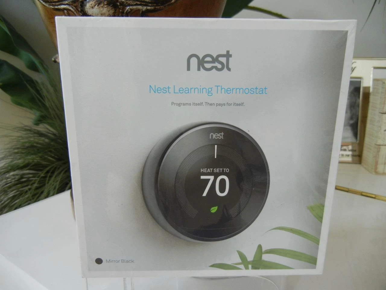 NIB NEST LEARNING THERMOSTAT 3RD GENERATION MIRROR BLACK T3018US PROGRAMMABLE