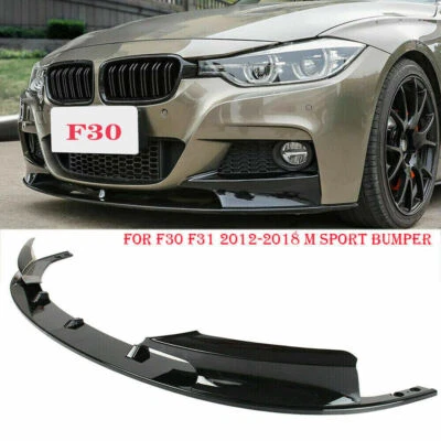 CELEPOIR For BMW 3 Series F30 F31 M Sport 12-18 Gloss Black Front Bumper Lip Splitter UK