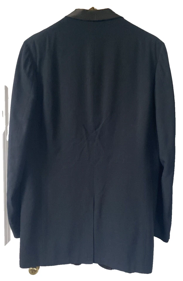 Винтажный 50-х после шести черный рокабилли смокинг 43 X-длинный шелковая шаль воротник смокинг куртка - Изображение 3 из 4