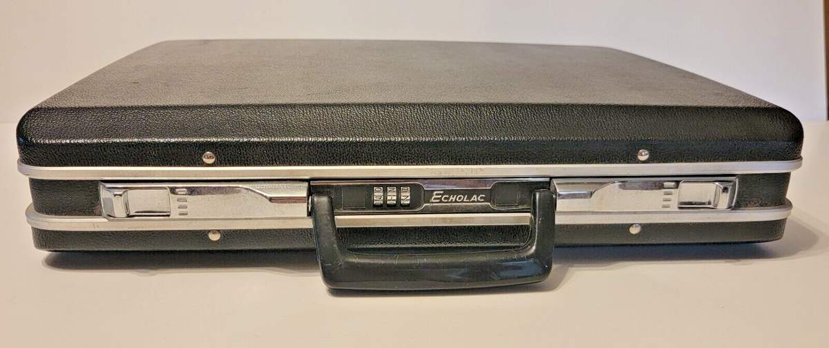 VTG Echolac Black Hard Shell Attaché Brief Case with Combination Lock