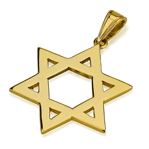Star of David Jewish Pendant In Solid 14k Yellow Gold Magen David Charm Jewelry