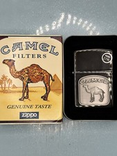 Zippo Camel Brushed Chrome Lighter with Raised Camel Emblem in Original Box — listing 3