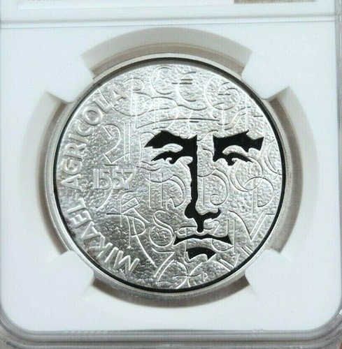 2007 FINLAND SILVER 10 EURO MIKAEL AGRICOLA 450TH ANNIV NGC PF 69 ULTRA CAMEO - Picture 3 of 4