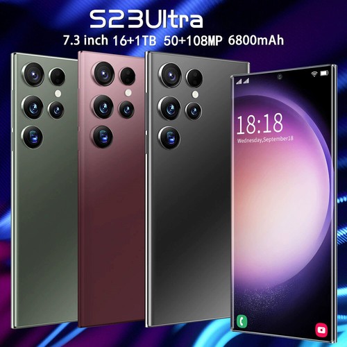 S23 Ultra Smartphone 7.3" Curved Screen Android Global Factory Unlocked 16+1TB