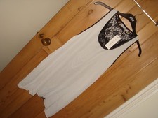 bnwt fond los angeles size 10 black cream lace top tunic dress