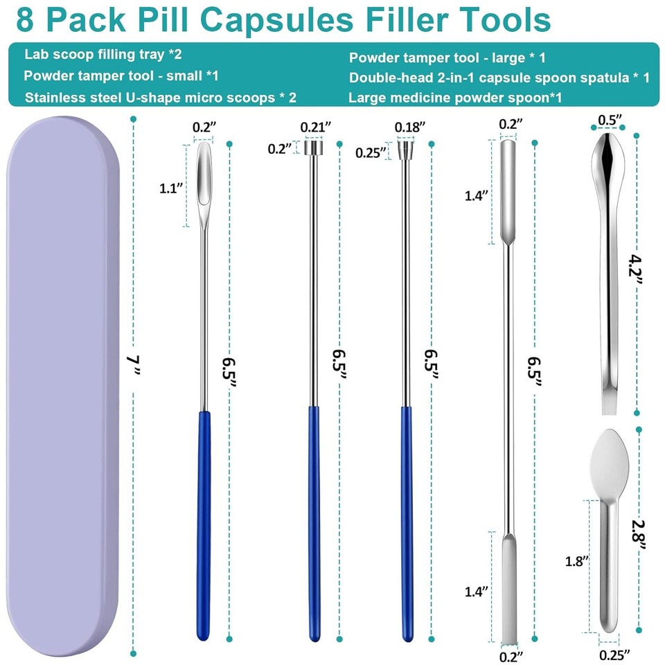 8 Piece, Home & Lab Supplies Micro Tiny Spoon Spatula, Lab Scoop