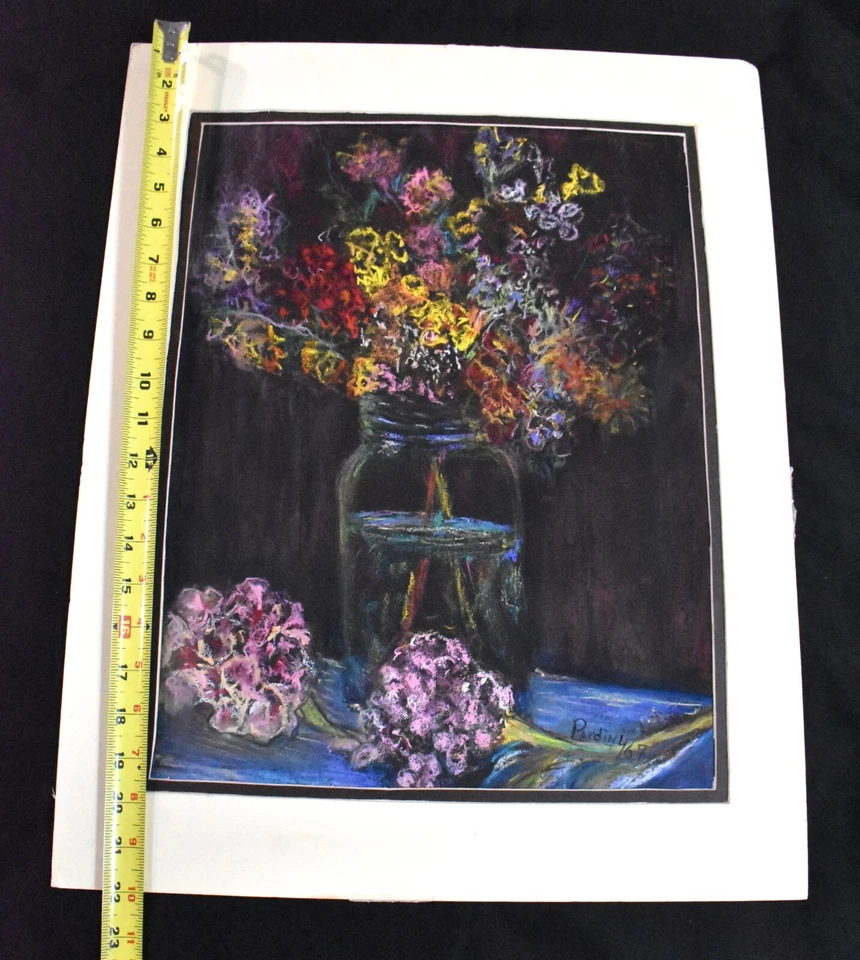 LUIS PARDINI, Artista Cubano, Pintura Original, "Fiori Sul Pomello", 17"x 13" Foto 4 de 4