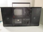 Portable TV AM/FM Radio Cassette Play/Record VTG 1985 Emerson Boom Box XLC-555