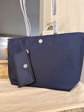 New Tory Burch Nylon Tote In Navy With Matching Wallet