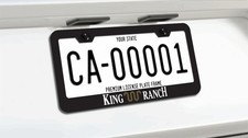 King Ranch License Plate Frame Black Metal Ford Truck Super Duty F-150 - F-350