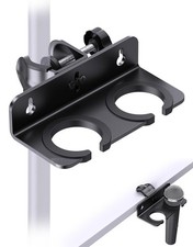 Multi Microphone Holder with Clamp Aluminum/Rubber , Mount on Mic Stand  De...