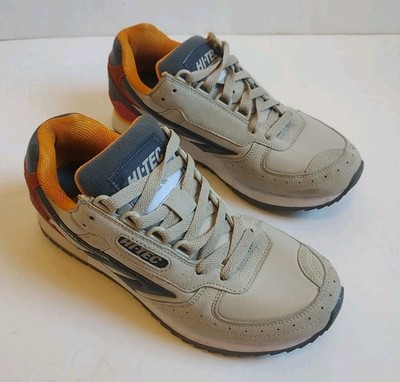 Hi Tec Silver Shadow Low Top Sneakers Suede Grey Orange Lace 
