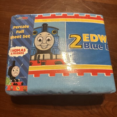 Vtg Thomas The Train No Iron Percale Blue Twin Sheet Set by Dan River USA 2002