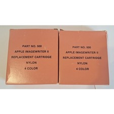 Lot of 2 Apple ImageWriter II Replacement Cartridges Part No 500 4 Color Nylon