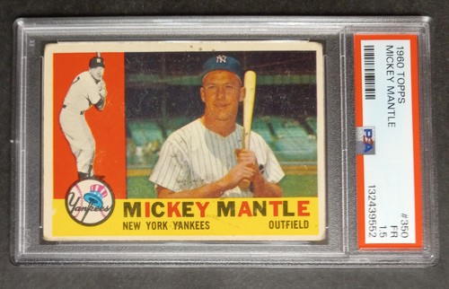 1960 Topps - #350 Mickey Mantle - HOF - PSA 1.5 FR