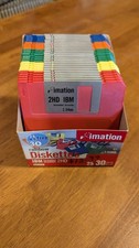 Imation 3.5" Rainbow 2HD Floppy Disks Open Box Of 24 New Disks With Labels